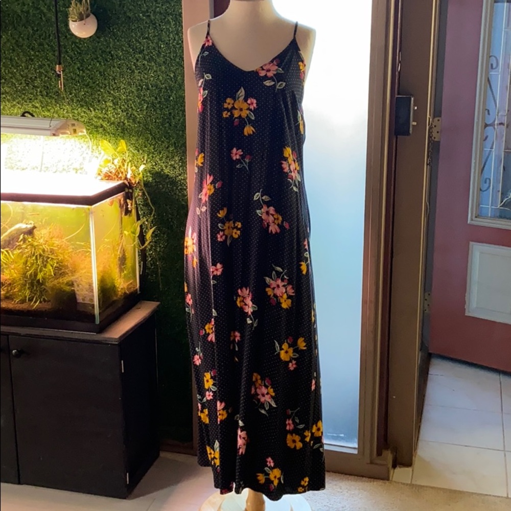 Old Navy Spaghetti Strap Flower & Polka Dots Dress